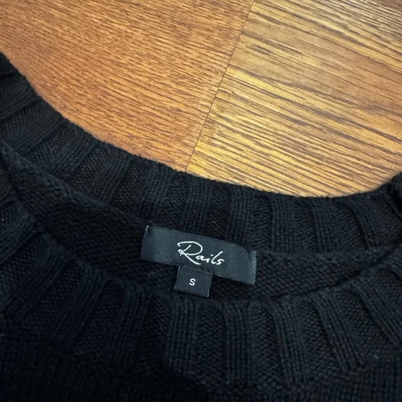 Rails Black Sweater with Multicolor Leopard Design - Picture 2 of 3